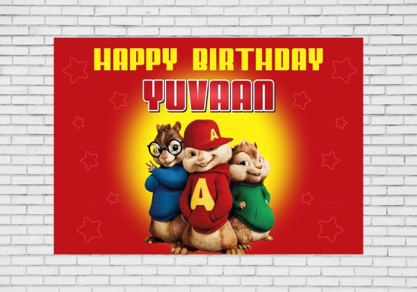 Alvin and Chipmunks Theme Personalized Backdrop Sale