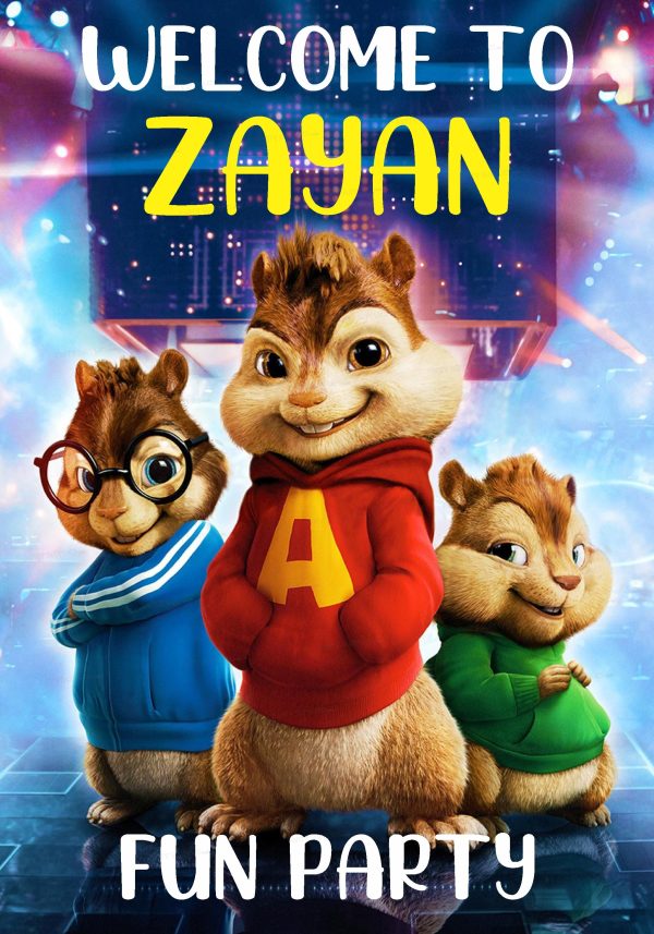 Alvin and Chipmunks Theme Welcome Board Fashion