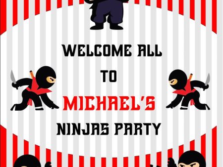 Ninja Theme  Customized Welcome Board Discount