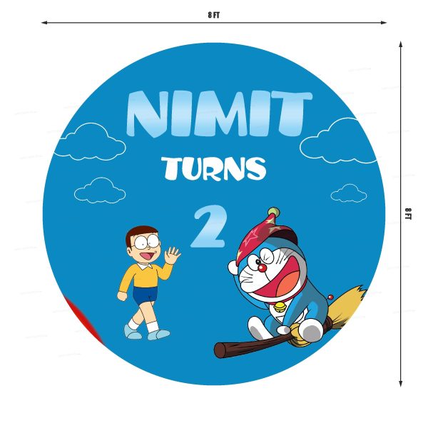 Doraemon Theme Personalized Backdrop Cheap