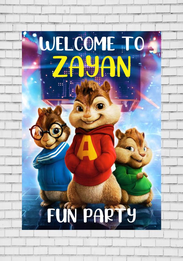 Alvin and Chipmunks Theme Welcome Board Fashion