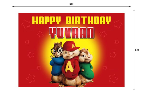 Alvin and Chipmunks Theme Personalized Backdrop Sale