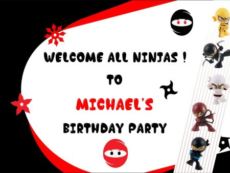 Ninja Theme Personalized  Welcome Board For Discount