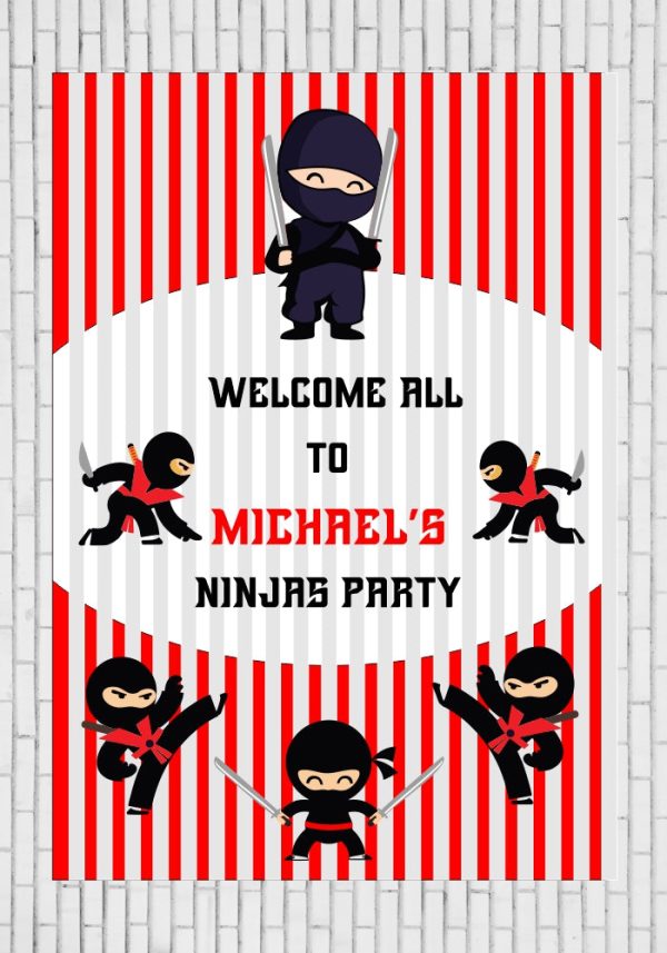 Ninja Theme  Customized Welcome Board Discount