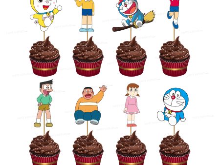 Doraemon Theme Cup Cake Topper Supply