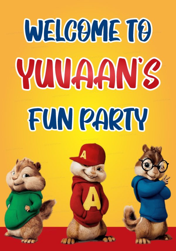 Alvin and Chipmunks Theme Customized Welcome Board on Sale