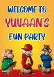 Alvin and Chipmunks Theme Customized Welcome Board on Sale