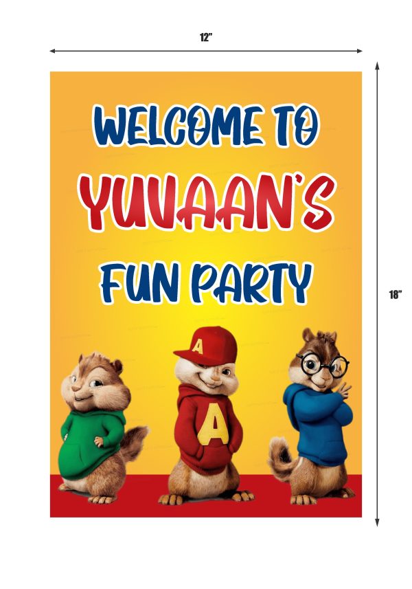 Alvin and Chipmunks Theme Customized Welcome Board on Sale