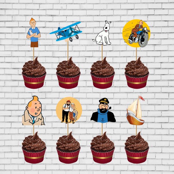 Tintin Theme Cup Cake Topper Online now