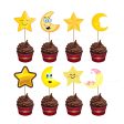 Twinkle Twinkle Little Star Boy Theme Cup Cake Topper Cheap