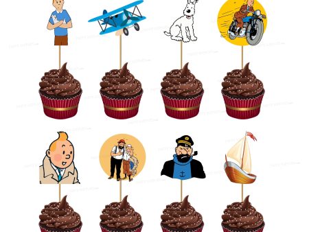 Tintin Theme Cup Cake Topper Online now