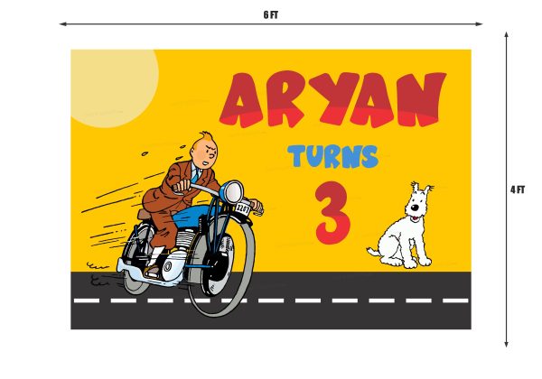 Tintin Theme Personalized Backdrop Hot on Sale